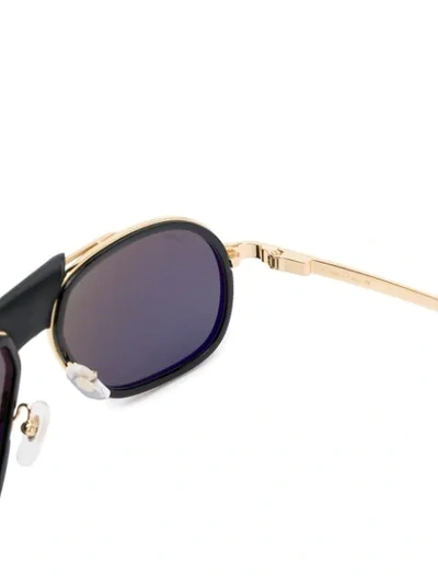 Shop Cartier Santos De  Aviator-frame Sunglasses In Black