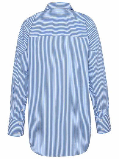 Shop Msgm Blue And Sneakers Shirt In Light Blue