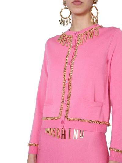 Shop Moschino Short Jacket In Fuchsia