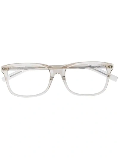 Shop Saint Laurent Sl 288 Slim Glasses In Neutrals