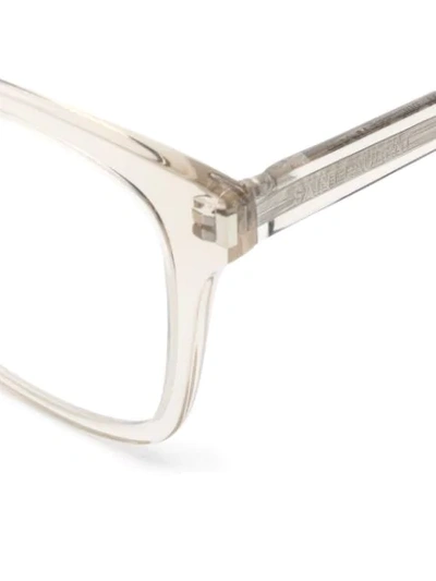 Shop Saint Laurent Sl 288 Slim Glasses In Neutrals