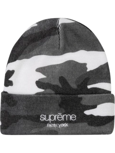 Shop Supreme Radar Knitted Beanie Hat In Grey