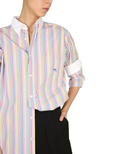 Shop Etro Ge01 Striped Shirt In Multicolour