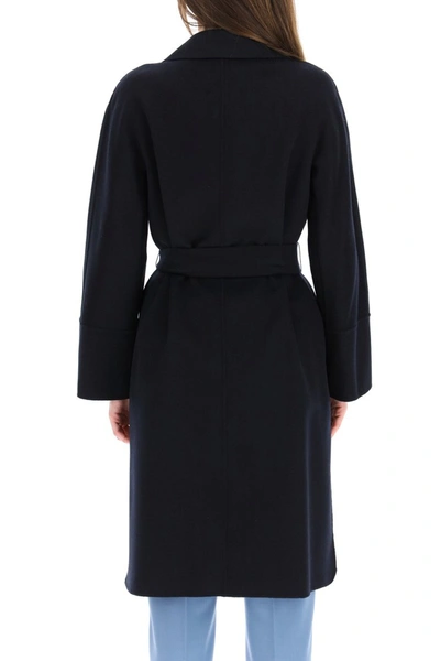 Shop Max Mara Studio Eneide Coat In Blu