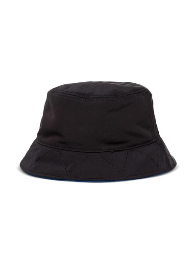 Shop Kenzo Reversible Cloche Hat In Nylon With Logo In Black