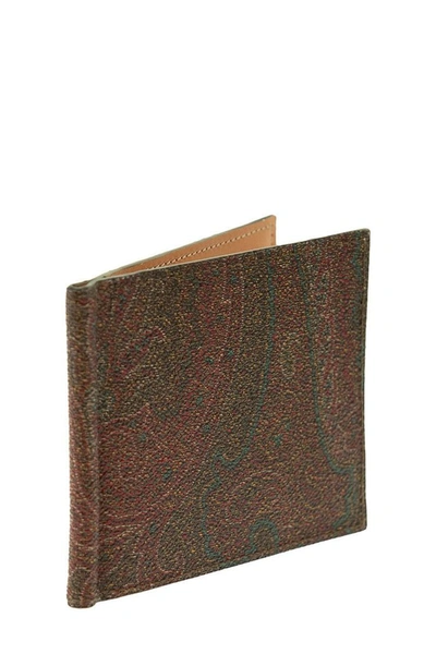 Shop Etro Paisley Wallet In Brown