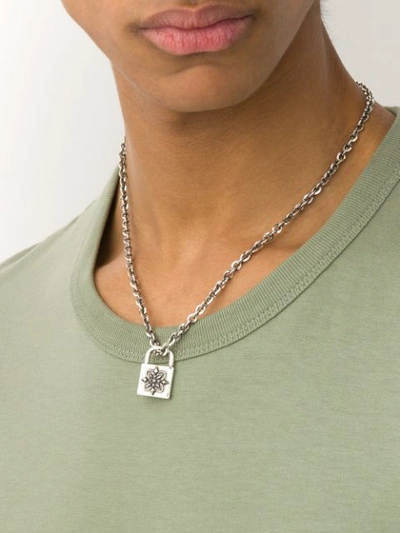 Shop Emanuele Bicocchi Padlock Necklace In Silver