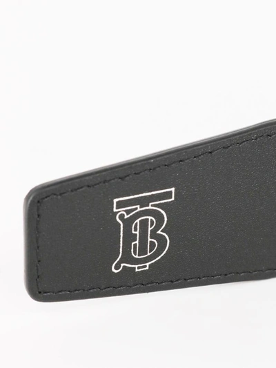 Shop Burberry London Check Leather Belt In Black