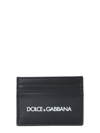 Shop Dolce & Gabbana Card Holder With Logo In Black