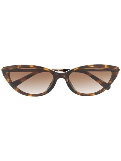 Shop Michael Kors Tortoise-effect Cat Eye Sunglasses In Brown