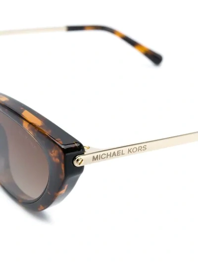 Shop Michael Kors Tortoise-effect Cat Eye Sunglasses In Brown