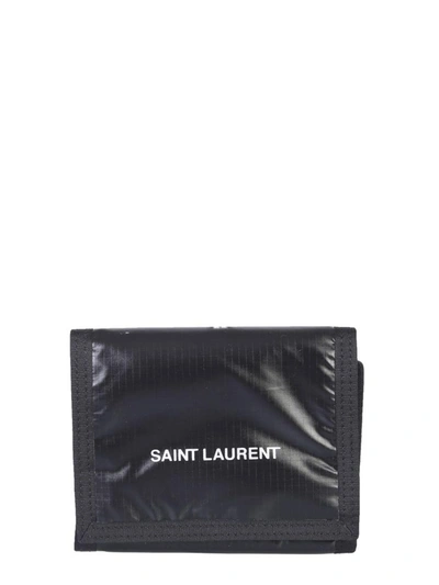 Shop Saint Laurent Compact Wallet In Black