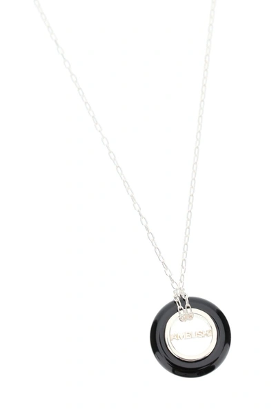 Shop Ambush Unisex Necklace Carved Stone Charm In Black