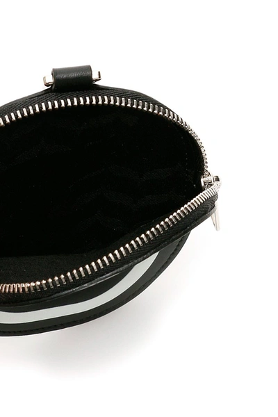 Shop Neil Barrett Monogram Neck Coin Purse In Black White