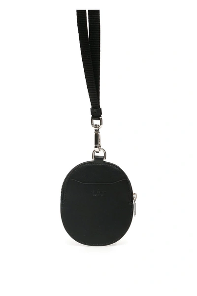 Shop Neil Barrett Monogram Neck Coin Purse In Black White