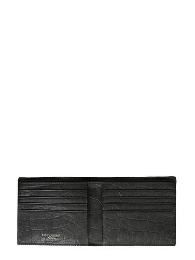 Shop Saint Laurent Monogram Wallet In Black