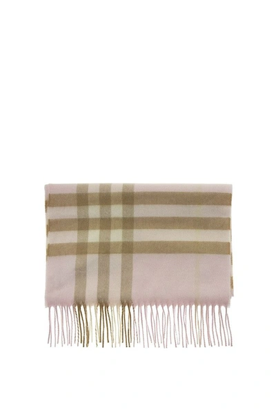 Shop Burberry The Classic Check Cashmere Scarf In Alabaster