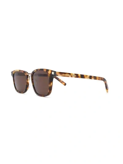 Shop Saint Laurent Sl 341 Square-frame Sunglasses In Brown