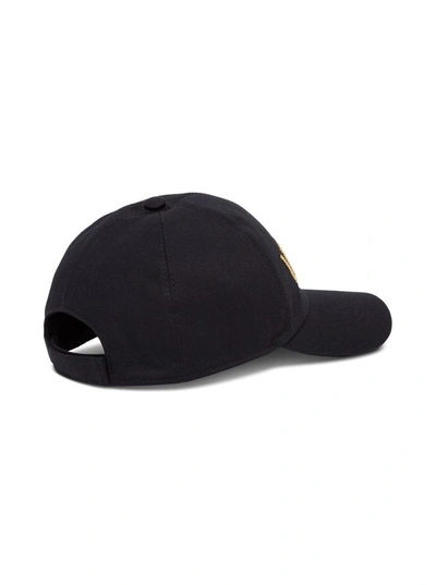 Shop Versace Cotton Cap With Logo In Black