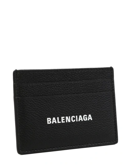 Shop Balenciaga Logo Card Holder Black