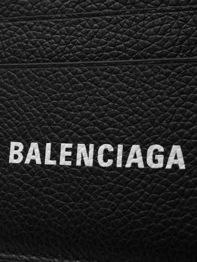 Shop Balenciaga Logo Card Holder Black