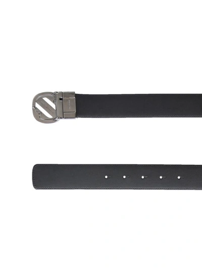 Shop Z Zegna Reversible Belt With Logo In Black