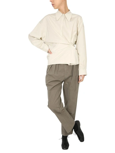Shop Lemaire Pants With Four Folds Unisex In Grey