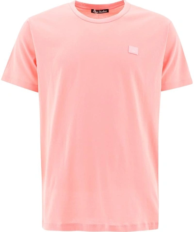 Shop Acne Studios "face" T-shirt In Pink