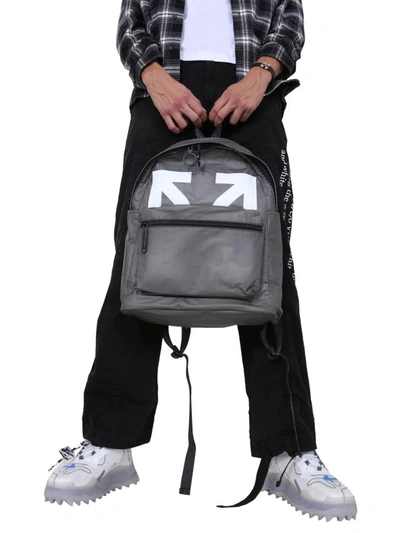 Shop Off-white "arrow" Backpack In Black