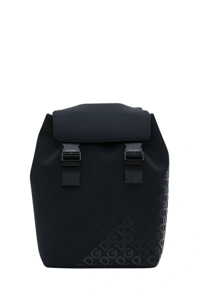 Shop Dolce E Gabbana Millennials Logo Backpack In Neoprene In Black