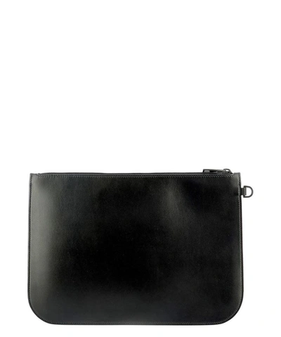 Shop Alexander Mcqueen Leather Zip Pouch In Black  