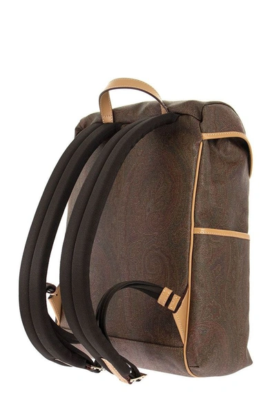 Shop Etro Classic Paisley Backpack In Brown Paisley