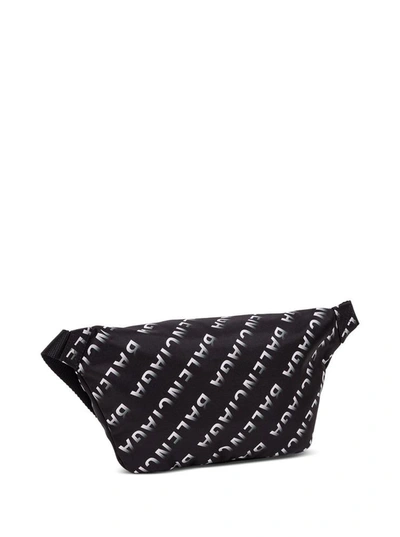 Shop Balenciaga Nylon Belt Bag With Logo In Black