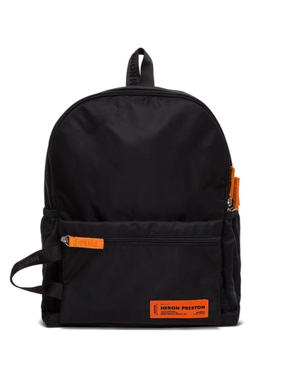 Shop Heron Preston Backpack With Logo Label In Black