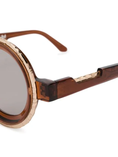 Shop Kuboraum Colour Block Sunglasses In Brown