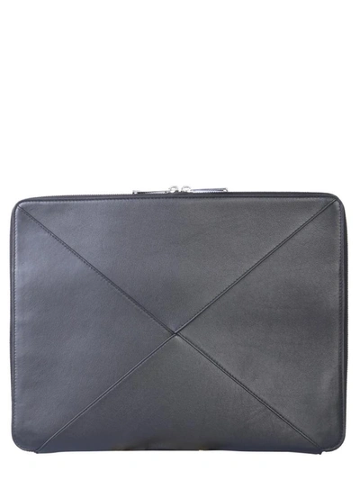 Shop Bottega Veneta Large Document Holder With Weaving In Black