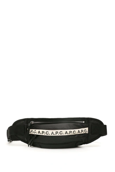 Shop Apc A.p.c. Repeat Logo Beltpack In Noir