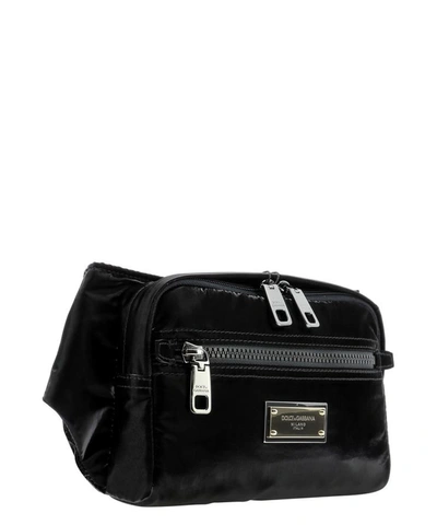 Shop Dolce & Gabbana Nylon Belt Bag In Black  