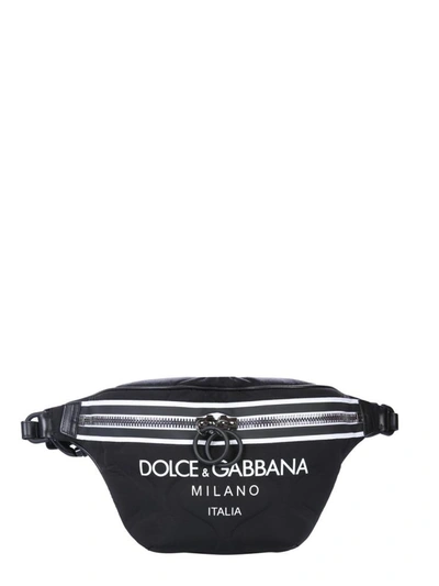 Shop Dolce & Gabbana Nylon Belt Bag In Black