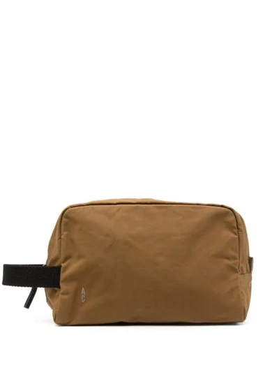 Shop Ally Capellino Zipped Wash Bag In Brown