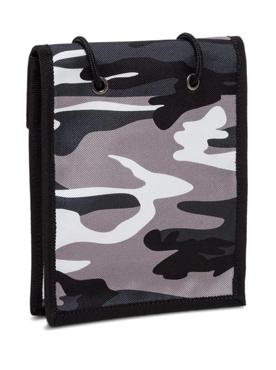 Shop Balenciaga "explorer Recycled" Crossbody In Camouflage Nylon In Grey