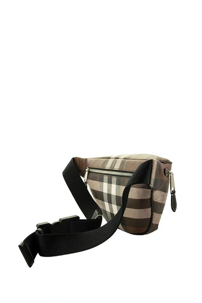 Shop Burberry Cason - Check E-canvas Bum Bag In Dark Birch Brown