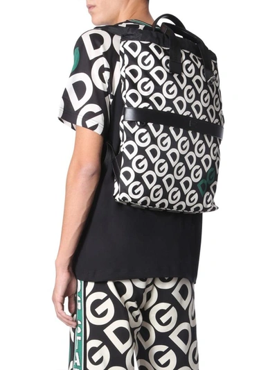 Shop Dolce & Gabbana Dg Logo Printed Backpack In Black