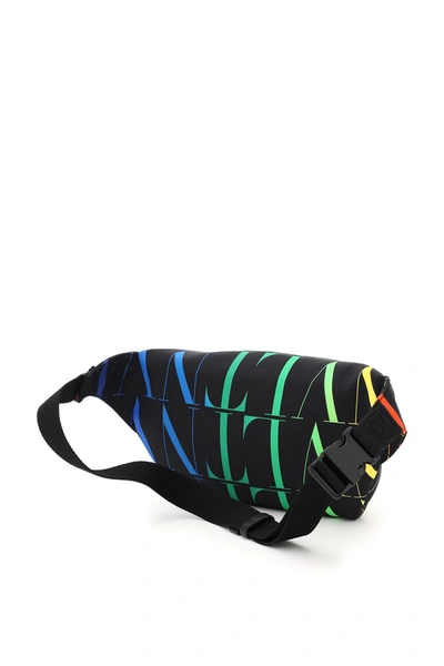 Shop Valentino Garavani Beltpack In Multicolor Vltn Fabric In Nero Multicolor