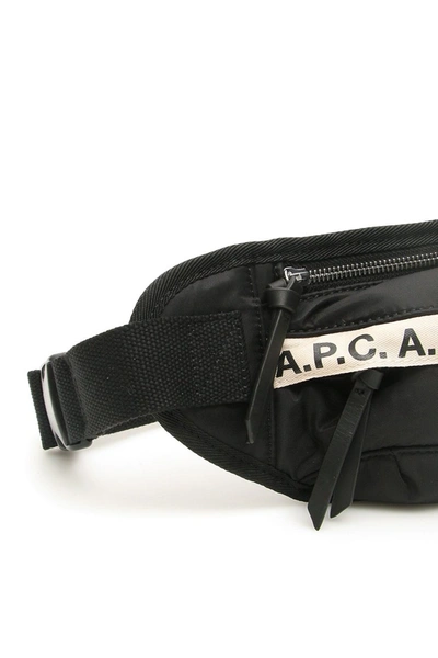 Shop Apc A.p.c. Repeat Logo Beltpack In Noir