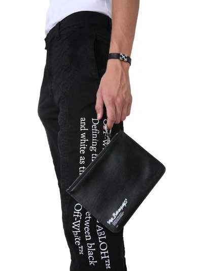 Shop Off-white "quote" Pouch In Black