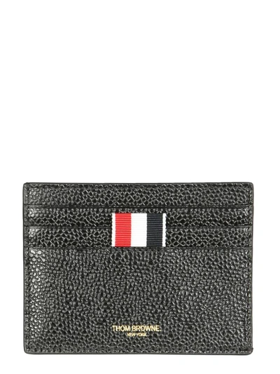 Shop Thom Browne Card Holder With Logo Unisex In Black