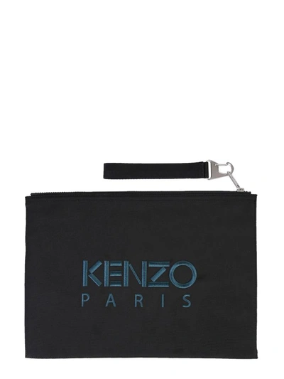 Shop Kenzo Document Holder With Logo Unisex In Black