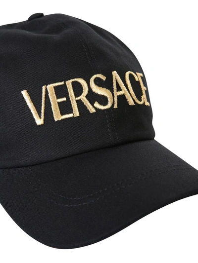 Shop Versace Baseball Cap Unisex In Black