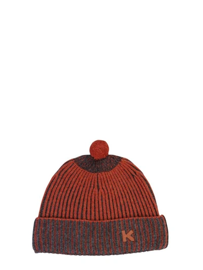 Shop Kenzo Knitted Cap Unisex In Red